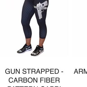 CVG Gun strapped carbon fiber pattern leggings.